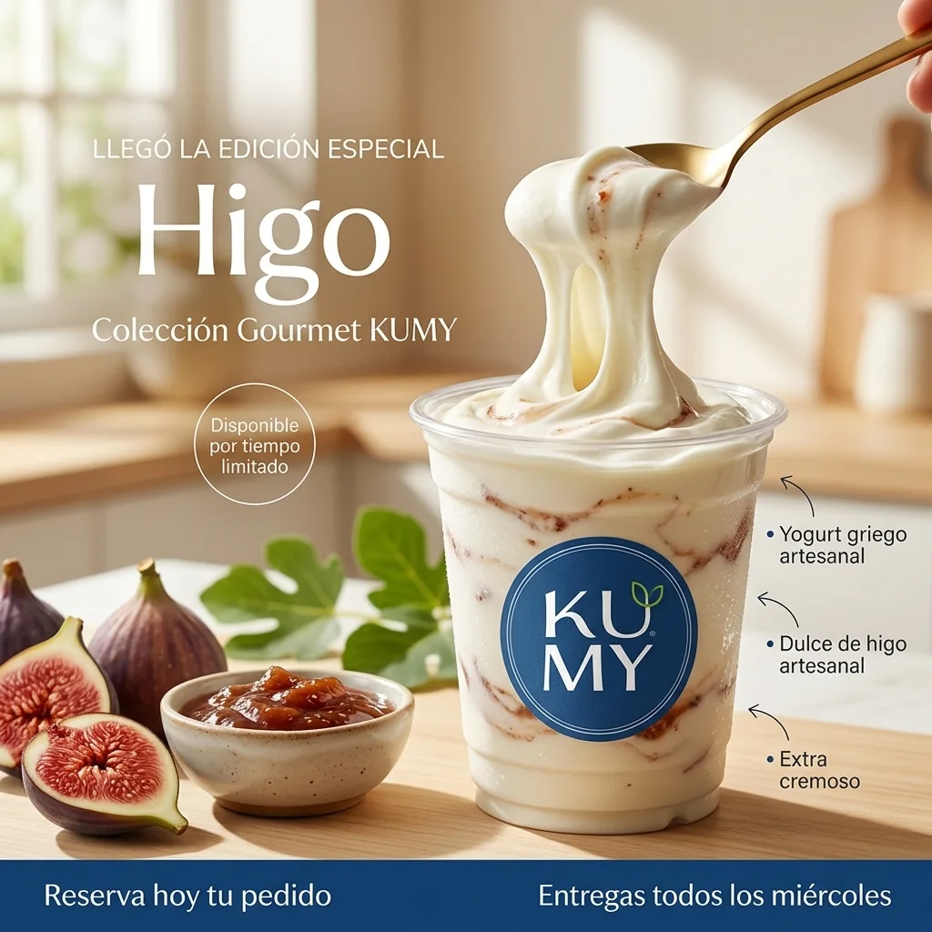 Helle Gourmet-Produktanzeige mit Feigen und Joghurtbecher